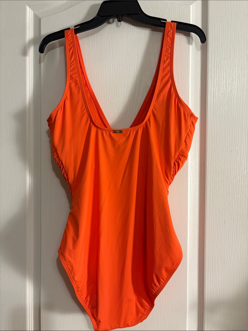 Ralph Lauren Orange Ruched One-Piece Swimsuit - Picture 6 of 9